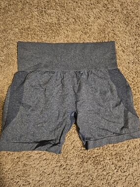 SHEIN Heathered Navy High-Waist Athletic Shorts